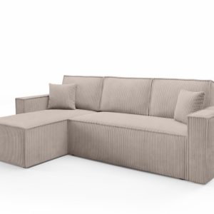 Narożnik rozkładany Argos Poso 02 beżowy tkanina sztruks lewy 650562 Narożnik rozkładany Argos Poso 02 beżowy tkanina sztruks lewy 650562