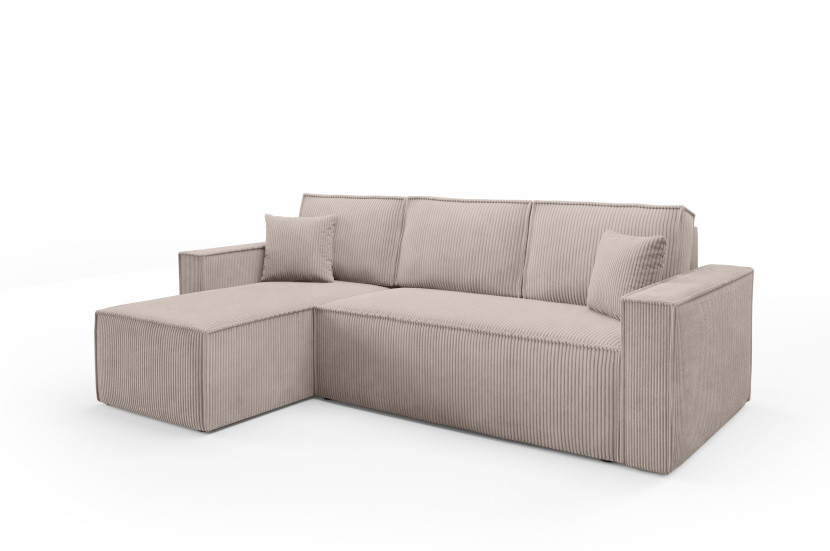 Narożnik rozkładany Argos Poso 02 beżowy tkanina sztruks lewy 650562