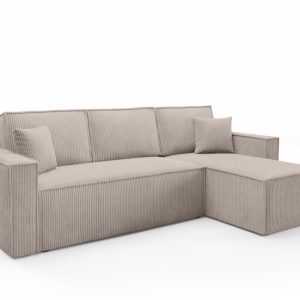 Narożnik rozkładany Argos Poso 02 beżowy tkanina sztruks prawy 650561 Narożnik rozkładany Argos Poso 02 beżowy tkanina sztruks prawy 650561