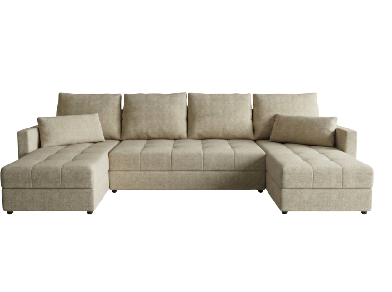 Narożnik Rozkładany Beż 287x140 + Siedzisko Pianka T30 + Bonell LUCIA 873699