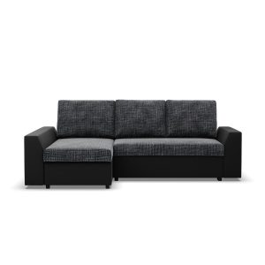Narożnik rozkładany bonell 2 pojemniki funkcja spania Ciemnoszary + Czarny 573612 Narożnik rozkładany bonell 2 pojemniki funkcja spania Ciemnoszary + Czarny 573612