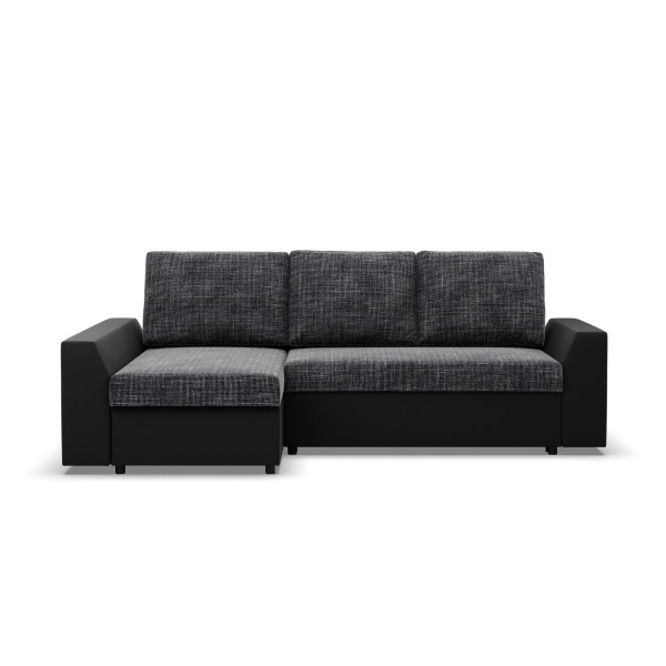 Narożnik rozkładany bonell 2 pojemniki funkcja spania Ciemnoszary + Czarny 573612