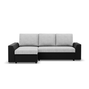 Narożnik rozkładany bonell 2 pojemniki funkcja spania Szary + Czarny 573611 Narożnik rozkładany bonell 2 pojemniki funkcja spania Szary + Czarny 573611