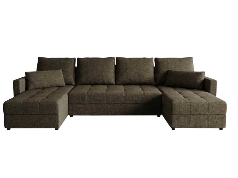 Narożnik Rozkładany Brąz 287x140 + Siedzisko Pianka T30 + Bonell LUCIA 873646