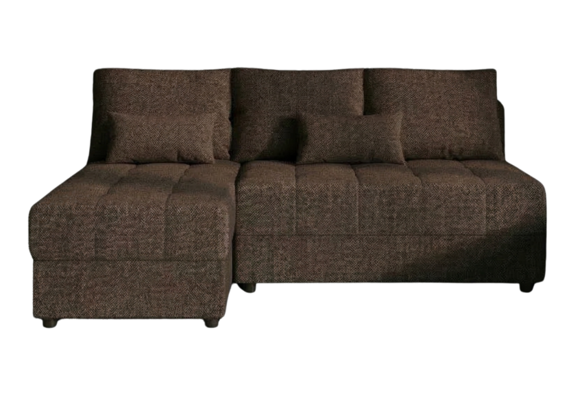 Narożnik Rozkładany Brązowy 206x140 + Siedzisko Pianka T30 - LUCIA FIT 970888