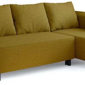 Narożnik rozkładany do salonu z funkcją spania BONDI musztardowy 1051174 Narożnik rozkładany do salonu z funkcją spania BONDI musztardowy 1051174