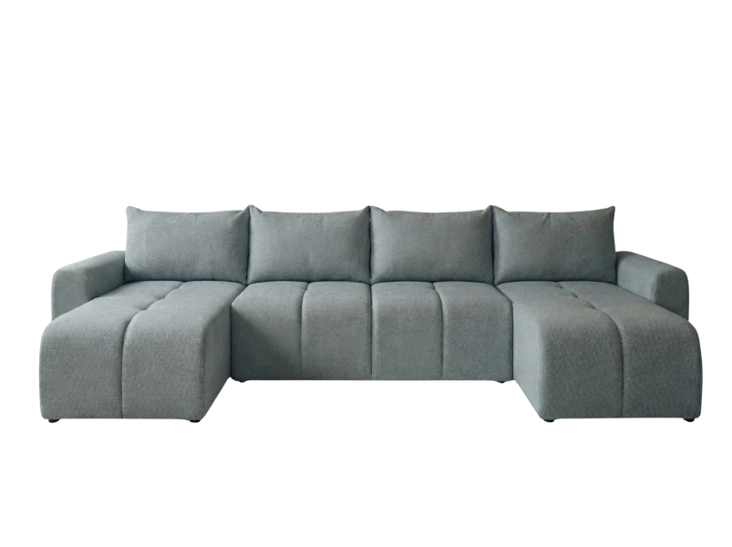 Narożnik Rozkładany Duży Szary 318x149 + Siedzisko Pianka T30 - MARTIN 873691