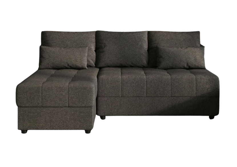 Narożnik Rozkładany Grafitowy 206x140 + Siedzisko Pianka T30 - LUCIA FIT 972281
