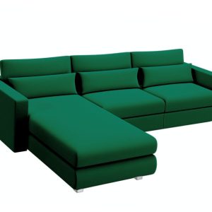 Narożnik rozkładany Lewostronny pojemnik SUNSET Zielony z Funkcją spania 775047 Narożnik rozkładany Lewostronny pojemnik SUNSET Zielony z Funkcją spania 775047