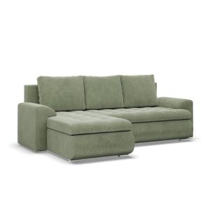 Narożnik rozkładany, lewy, Bosco, sztruks, 230x159x89 cm, oliwkowy 473663
