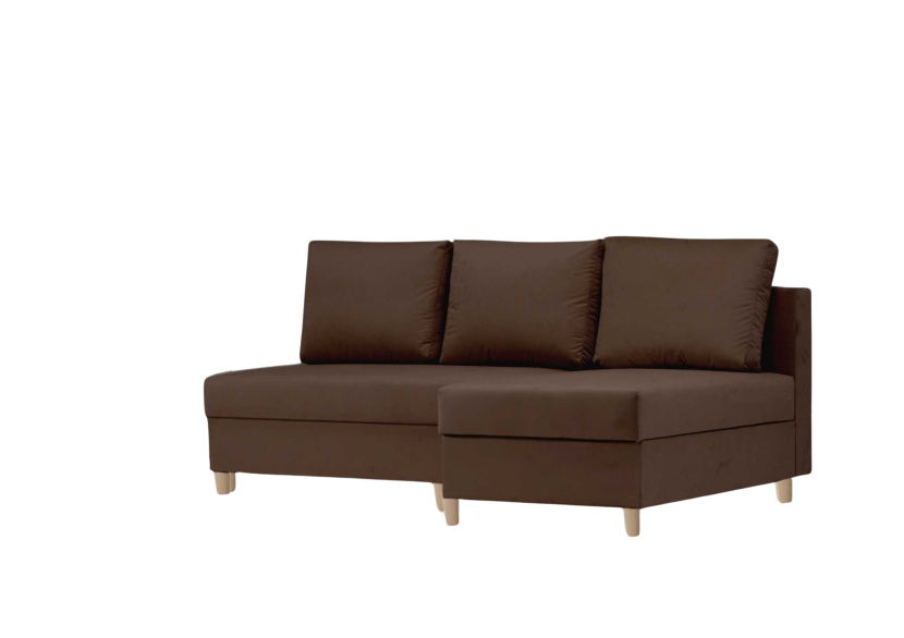 Narożnik Rozkładany Prawostronny ONYX Brązowy z Funkcją Spania do Salonu 814985