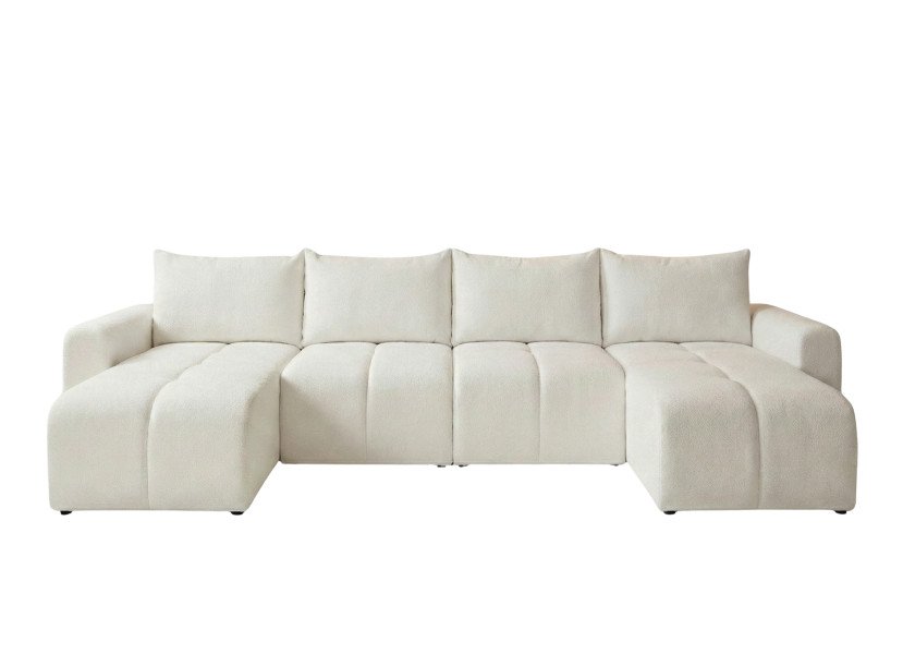 Narożnik Rozkładany U Ecru 318x149 Siedzisko Pianka T30 + Falista MARTIN 873637