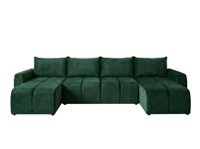 Narożnik Rozkładany U Zielony 318x149 Siedzisko Pianka T30 + Bonell MARTIN 873714