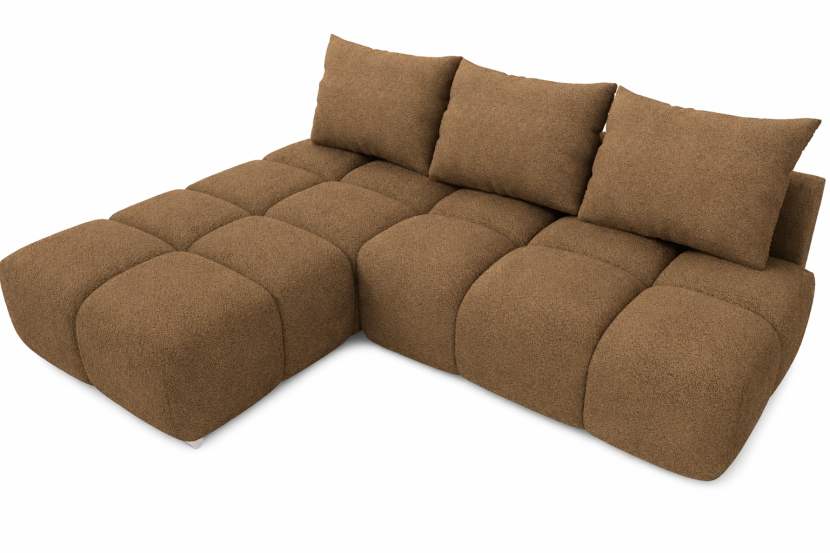 Narożnik rozkładany z funkcją spania Honey Mini Lewy Boucle Cappuccino 1016400