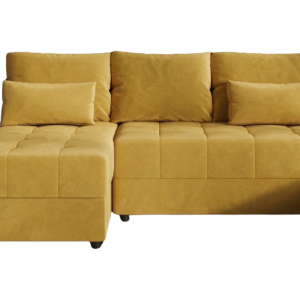 Narożnik Rozkładany Żółty 206×140 + Siedzisko Pianka T30 – LUCIA FIT 970897