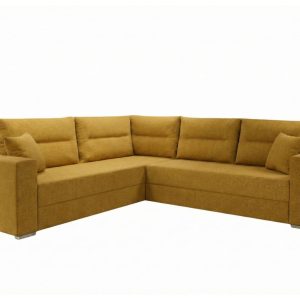 Narożnik Rozkładany Żółty 223×208 + Siedzisko Pianka T25 – GRANDE 937606