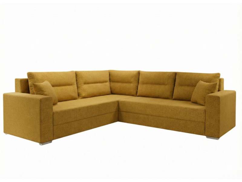 Narożnik Rozkładany Żółty 223x208 + Siedzisko Pianka T25 - GRANDE 937606