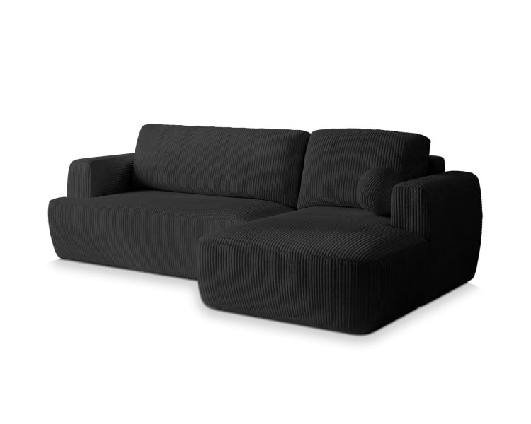 NAROŻNIK SENTI P R-S z funkcją spania Czarny 649943