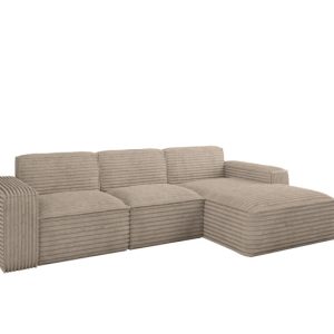 Narożnik Siena L – sofa w kształcie litery L, tkanina Velo Beżowy Prawy 748621