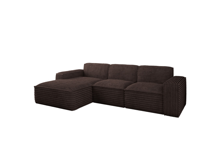 Narożnik Siena L - sofa w kształcie litery L, tkanina Velo Brązowy Lewy 748658