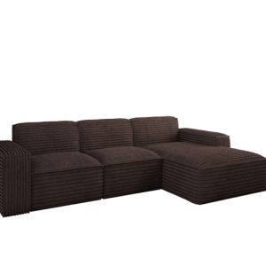 Narożnik Siena L – sofa w kształcie litery L, tkanina Velo Brązowy Prawy 748630