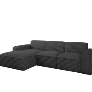Narożnik Siena L – sofa w kształcie litery L, tkanina Velo Grafitowy Lewy 748626