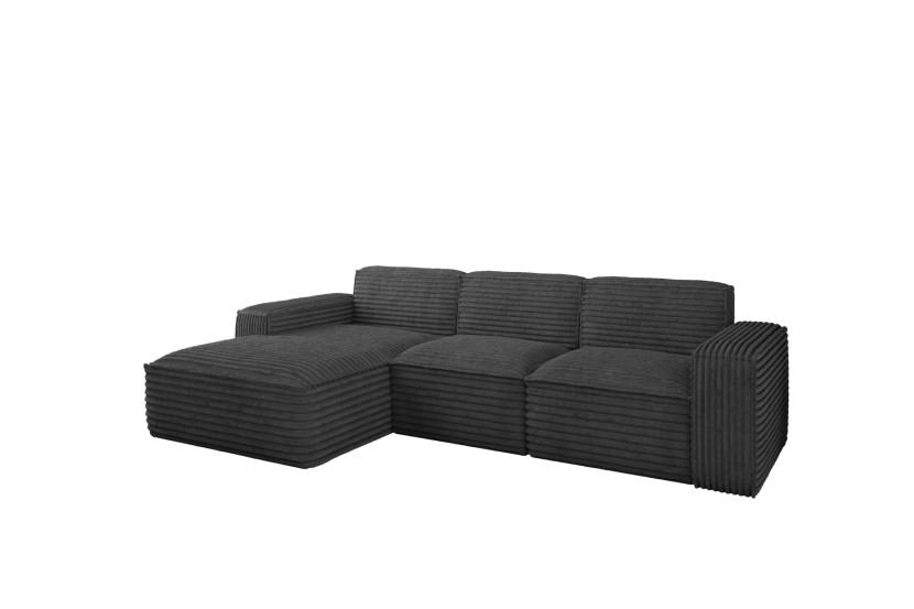 Narożnik Siena L - sofa w kształcie litery L, tkanina Velo Grafitowy Lewy 748626