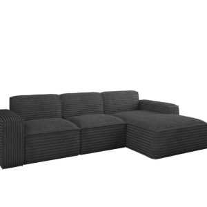 Narożnik Siena L – sofa w kształcie litery L, tkanina Velo Grafitowy Prawy 715407