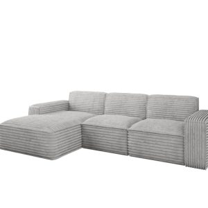 Narożnik Siena L – sofa w kształcie litery L, tkanina Velo Jasnoszary Lewy 748649