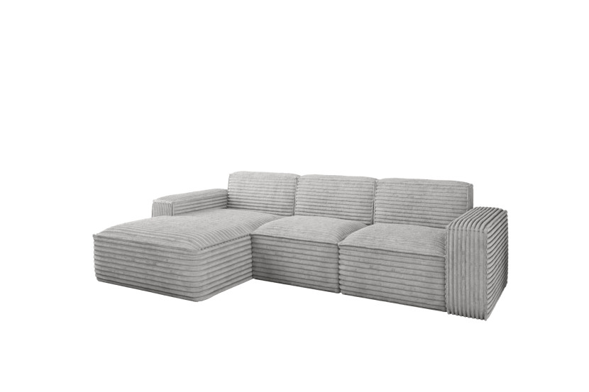 Narożnik Siena L - sofa w kształcie litery L, tkanina Velo Jasnoszary Lewy 748649