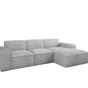 Narożnik Siena L – sofa w kształcie litery L, tkanina Velo Jasnoszary Prawy 715425