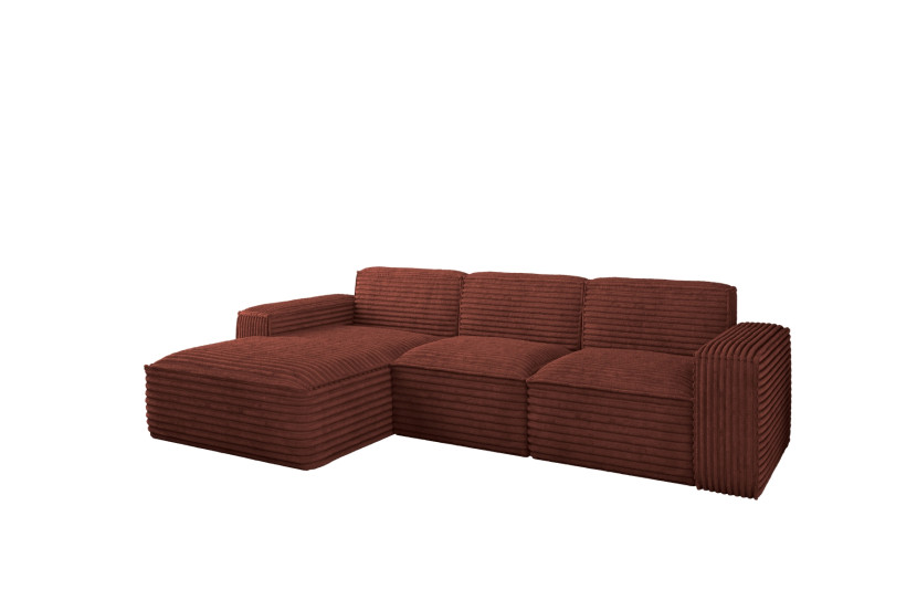 Narożnik Siena L - sofa w kształcie litery L, tkanina Velo Miedziany Lewy 748646
