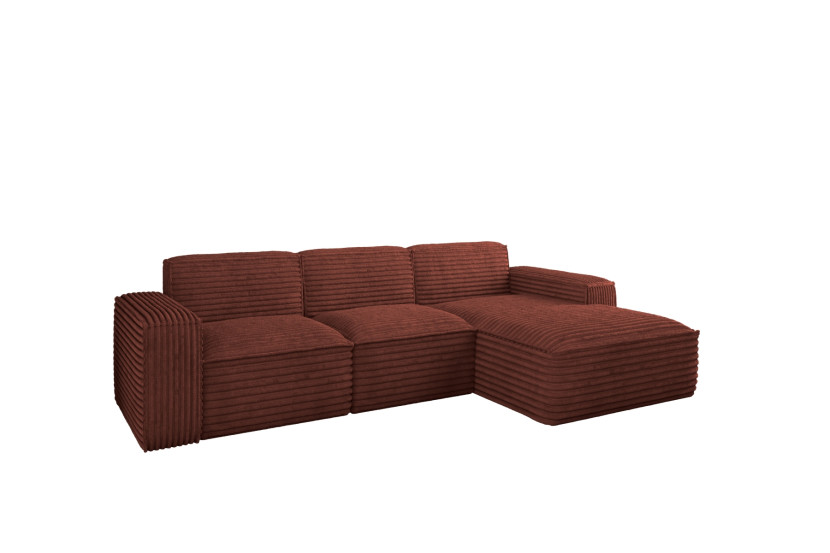 Narożnik Siena L - sofa w kształcie litery L, tkanina Velo Miedziany Prawy 748636