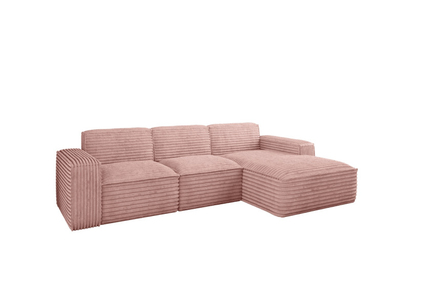 Narożnik Siena L - sofa w kształcie litery L, tkanina Velo Różowy Prawy 748640