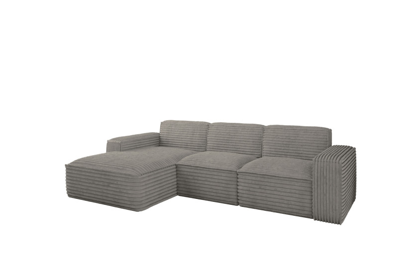 Narożnik Siena L - sofa w kształcie litery L, tkanina Velo Szary Lewy 715417