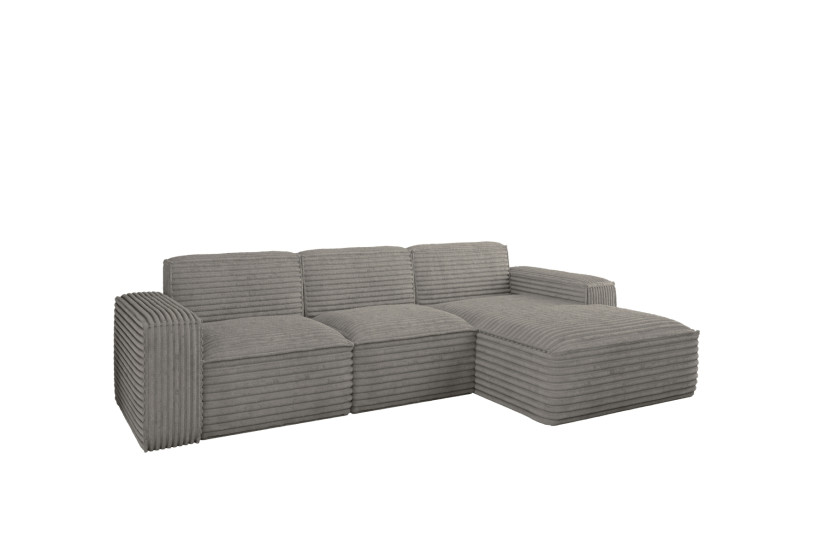 Narożnik Siena L - sofa w kształcie litery L, tkanina Velo Szary Prawy 748648