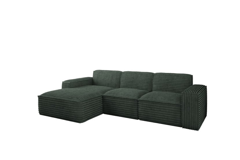 Narożnik Siena L - sofa w kształcie litery L, tkanina Velo Zielony Lewy 748656