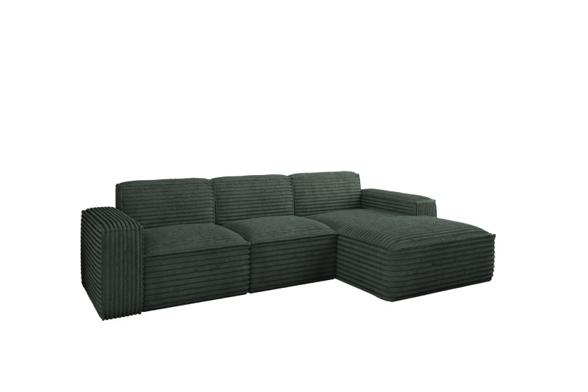 Narożnik Siena L - sofa w kształcie litery L, tkanina Velo Zielony Prawy 748625