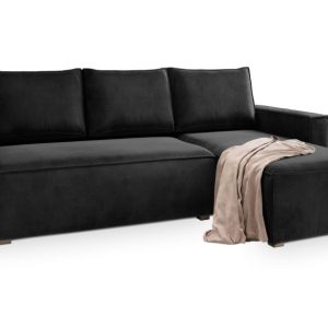 NAROŻNIK SILES z funkcją spania Czarny 254374 NAROŻNIK SILES z funkcją spania Czarny 254374