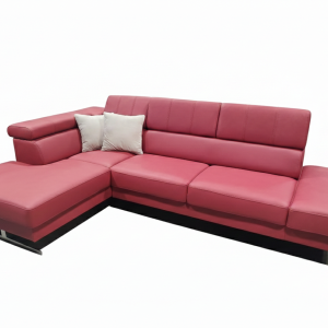 Narożnik Skórzany Emporio Mini czerwony Elegancki 1033545 Narożnik Skórzany Emporio Mini czerwony Elegancki 1033545