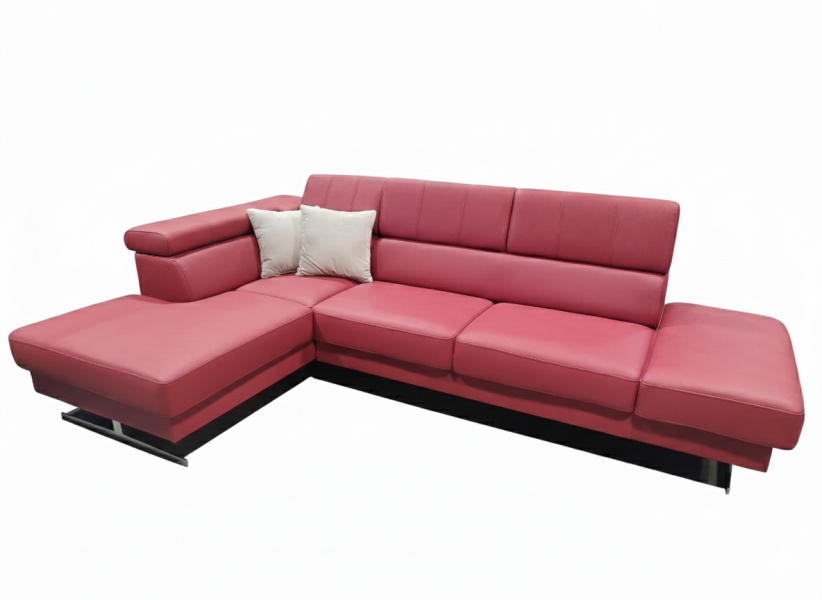 Narożnik Skórzany Emporio Mini czerwony Elegancki 1033545
