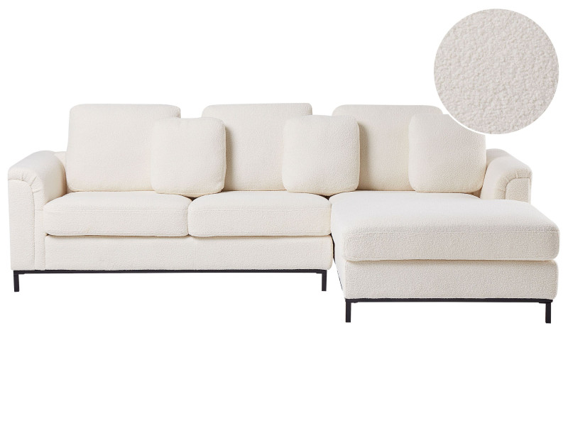 Narożnik sofa boucle biały 413046