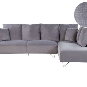 Narożnik sofa duża sztruksowa szara 62601 Narożnik sofa duża sztruksowa szara 62601
