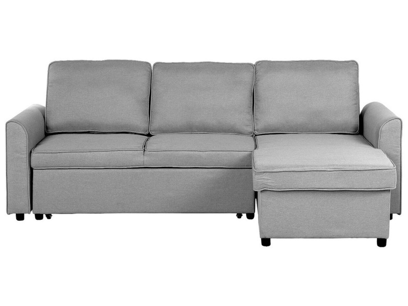 Narożnik sofa funkcja spania jasnoszara 62585