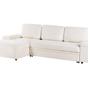 Narożnik sofa narożna funkcja spania biała 668426 Narożnik sofa narożna funkcja spania biała 668426