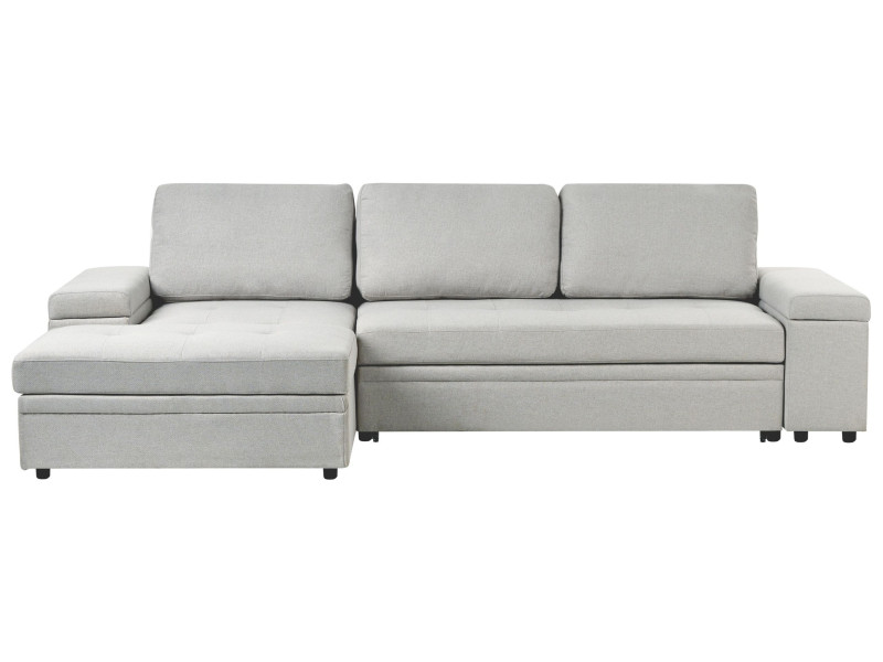 Narożnik sofa narożna funkcja spania jasnoszara 710927