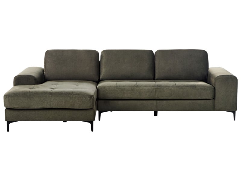 Narożnik sofa narożna pikowana ciemnozielony 516235