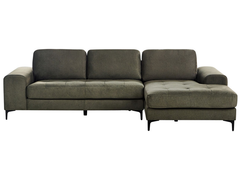 Narożnik sofa narożna pikowana ciemnozielony 516234