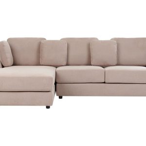 Narożnik sofa rogówka tapicerowana beżowoszara 390631 Narożnik sofa rogówka tapicerowana beżowoszara 390631