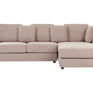 Narożnik sofa rogówka tapicerowana beżowoszara 390629 Narożnik sofa rogówka tapicerowana beżowoszara 390629